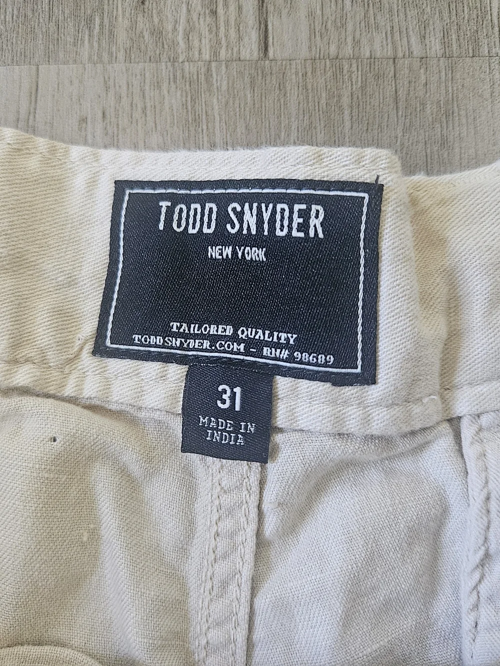 Todd Snyder Men's Light Cream Cotton Linen-Blend Casual Hudson Shorts 31 7